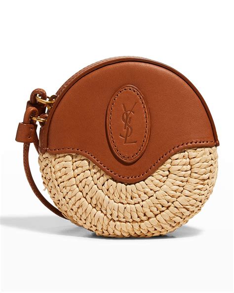 ysl round crochet raffia crossbody bag|saint laurent raffia handbags.